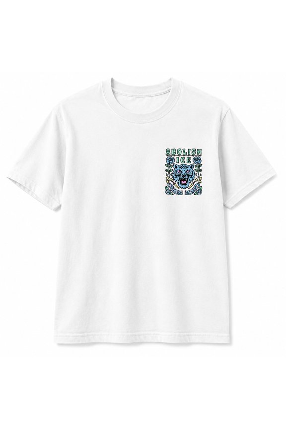 Tiger Floral Broken Chain Graphic T-Shirt, Unisex Relaxed Fit, 100% Ring-Spun Cotton, 207 GSM