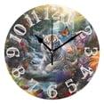 thumbnail image 1 of Tiger Flowers Butterflies Waterfall 10 inch Wall Clocks Non Ticking Easy to Read Battery Decorative for Home Bathroom Kitchen Bedroom Living Room, 1 of 8