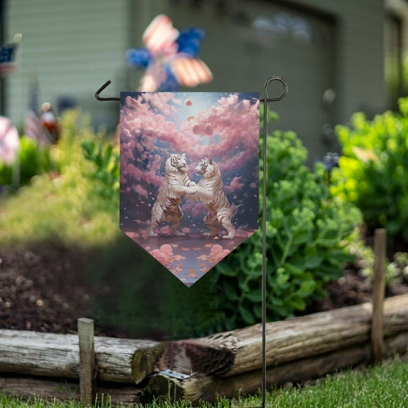 Tiger Flowers Garden Flag 18" x 12.5" Double Sided Yard Lawn Outdoor Decor Small Yard Flags