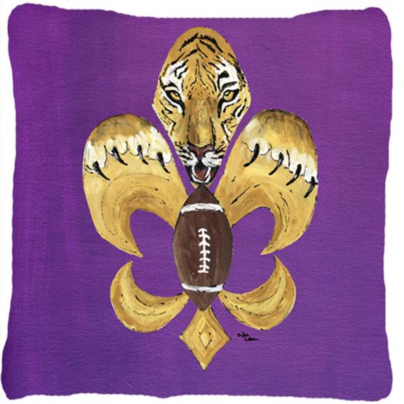 Tiger Football Fleur de lis Decorative Fabric Pillow