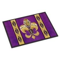 Tiger Football Fleur de lis Doormat 18x27