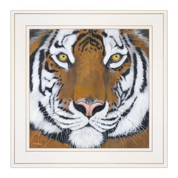 Tiger Gaze by Britt Hallowell Printed Wall Art Wood Multi-Color