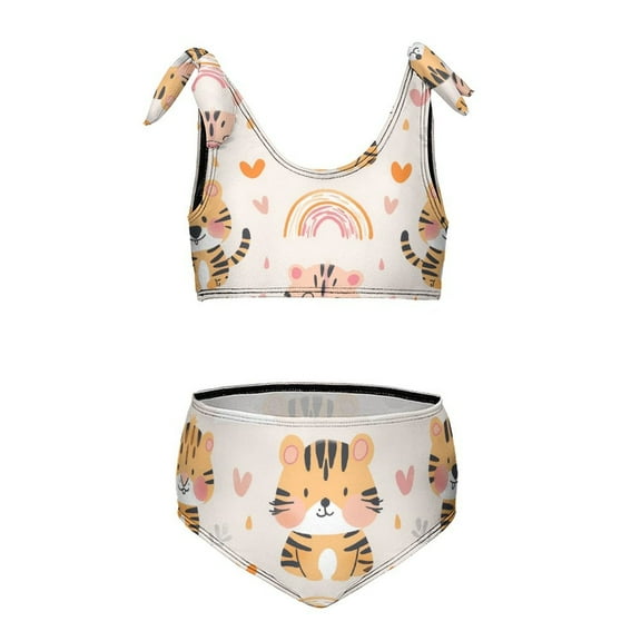 Tiger Girls' beach sports two-piece swimsuit set