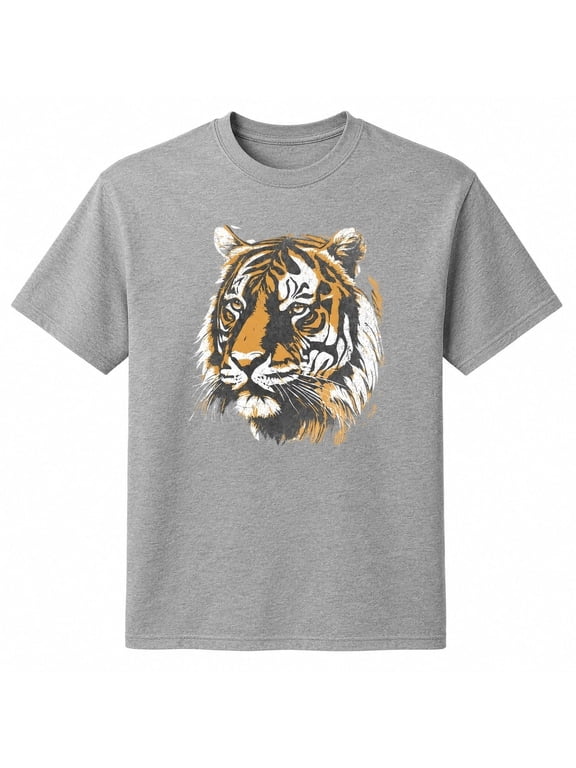Tiger Graphic T-Shirt, Adult Unisex Wildlife Tee, Classic Fit