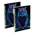 thumbnail image 1 of Tiger Green Ring Binder Notebook Journey Note Diary College Ruled Spiral Notebook Study Loose Leaf Paper A5 60 Pages, 1 of 8