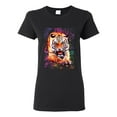 thumbnail image 1 of Tiger Growling Colorful Trippy Tie Dye Animal Lover Womens Graphic T-Shirt, Black, Small, 1 of 3