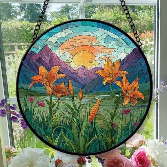 Tiger Hanging Stained Glass for Windows, Holiday Festival Ornament, Gift for Mom, Romantic Valentine Decoration, Holiday Tree Ornament, Heirloom 2025, Holiday Home Décor Accent