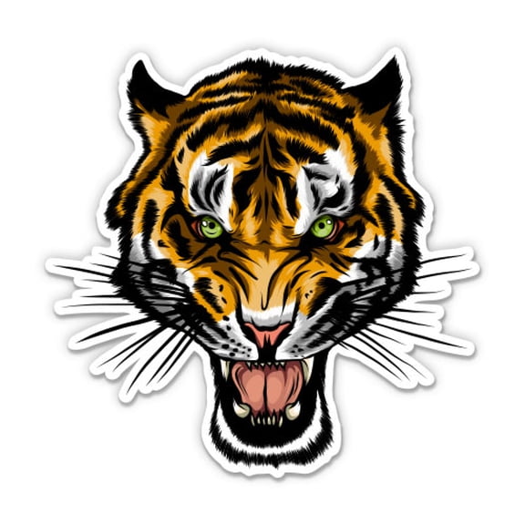 Tiger Head - 3" Vinyl Sticker - For Car Laptop Water Bottle Phone - Waterproof Decal