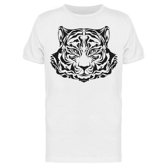 Tiger Head Black Silhouette T-Shirt Men -Image by Shutterstock, Male Large