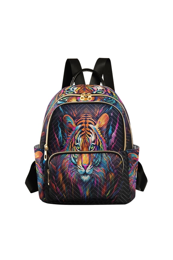 Tiger Head Colorful Travel Laptop Backpack Casual Daypack Lightweight Bookbag Compartment for Business