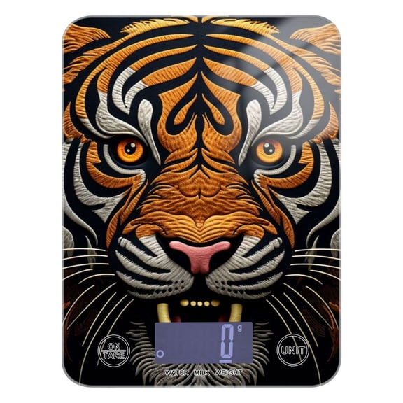 Tiger Head Food Scale Digital Kitchen Scale Waterproof Tempered Glass Tare Function 11 lb for Baking Cooking Meal Prep