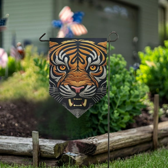 Tiger Head Garden Flag 18" x 12.5" Double Sided Yard Lawn Outdoor Decor Small Yard Flags