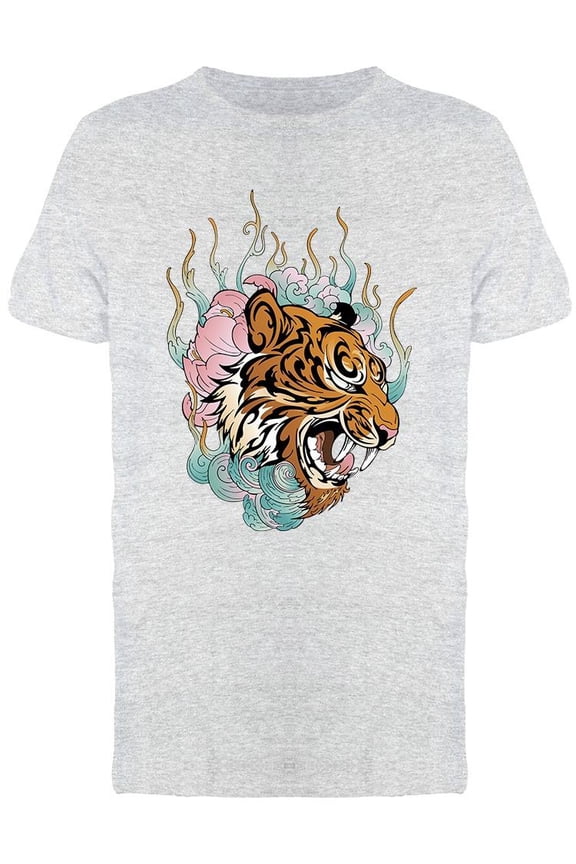 Tiger Head Graphic T-Shirt Men -Image by Shutterstock, Male Small