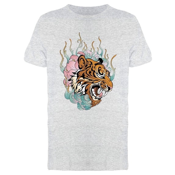 Tiger Head Graphic T-Shirt Men -Image by Shutterstock, Male XX-Large