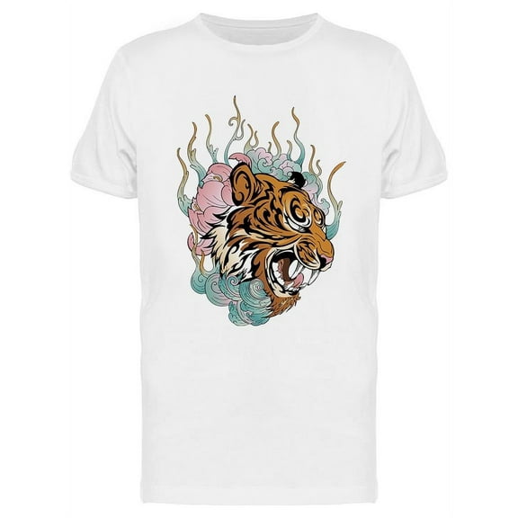 Tiger Head Graphic T-Shirt Men -Image by Shutterstock, Male XX-Large