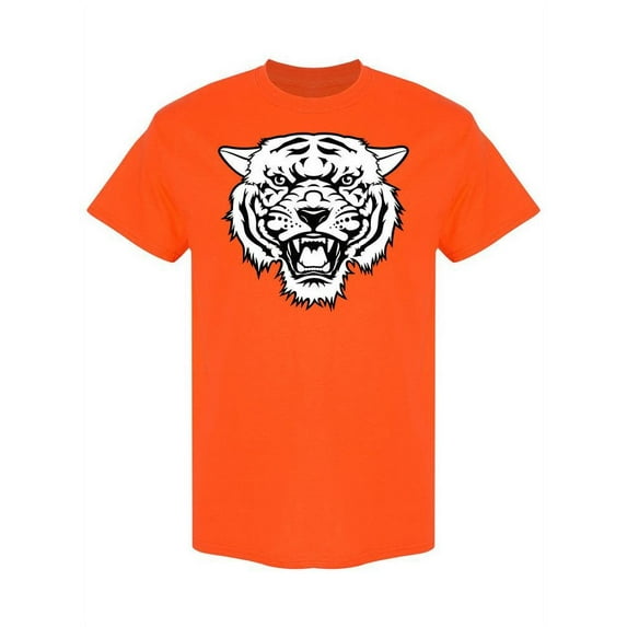 Tiger Head Logo Graphic T-Shirt Men -Image by Shutterstock, Male Medium