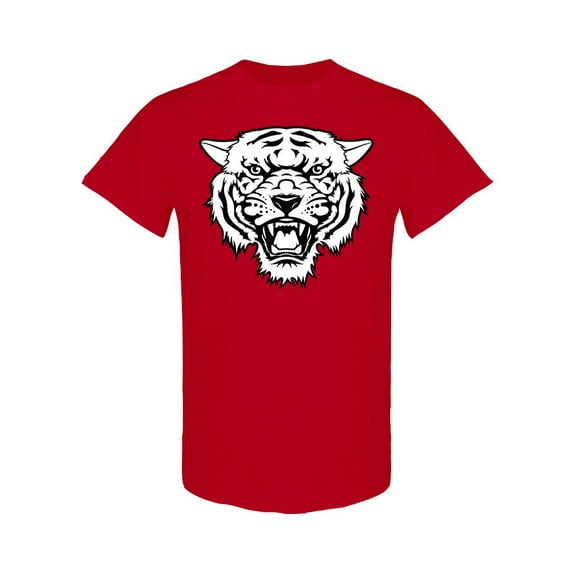 Tiger Head Logo Graphic T-Shirt Men -Image by Shutterstock, Male Small
