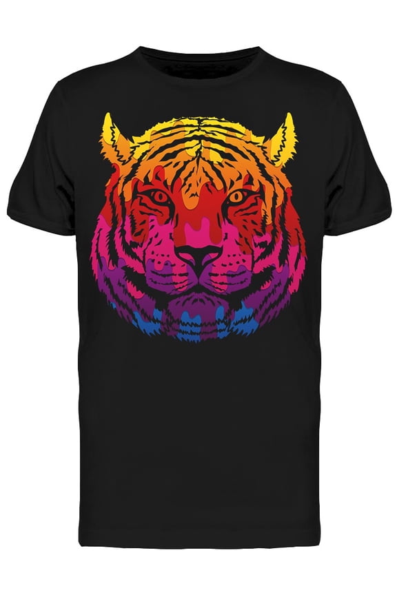 Tiger Head Melting Colors T-Shirt Men -Image by Shutterstock, Male Small