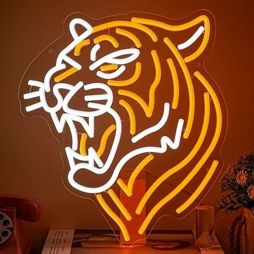 Tiger Head Neon Sign for Wall Decor Roaring Tiger Light Up Sign Tiger Wild Animal LED Neon Light for Man Cave Bedroom Zoo Club Bar Party(12.6 * 14.57In)$$Tools & Hardware Other