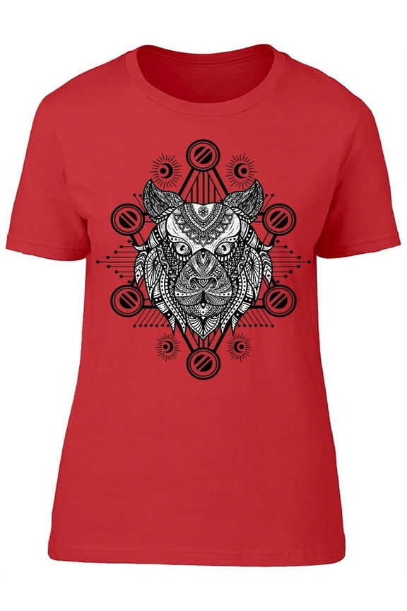 Tiger Head Pattern Symbol T-Shirt Women -Image by Shutterstock, Female Large