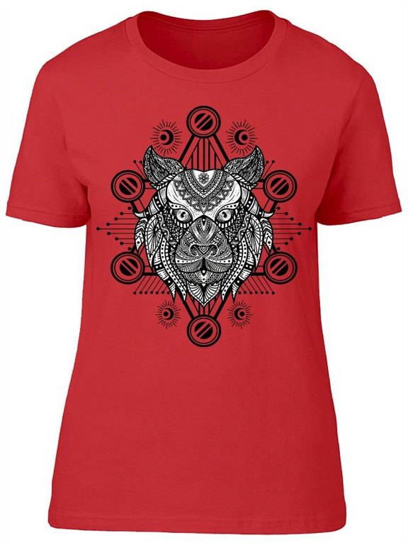 Tiger Head Pattern Symbol T-Shirt Women -Image by Shutterstock, Female Medium