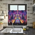 thumbnail image 1 of Tiger Head Purple Kitchen Curtains Half Tier Curtain 2 Rod Pockets Bathroom Bedroom Cupborad Living Room 27"x24", 1 of 7