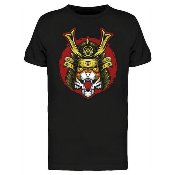 Tiger Head Samurai Helmet T-Shirt Men -Image by Shutterstock, Male XX-Large