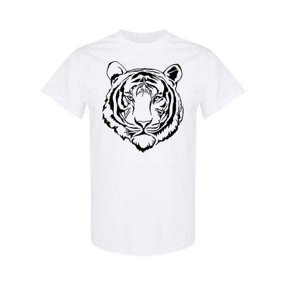 Tiger Head Silhouette Design T-Shirt Men -Image by Shutterstock, Male Small
