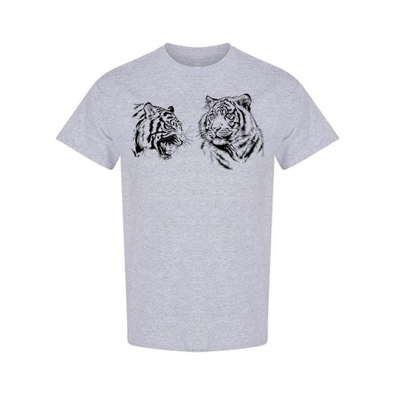 Tiger Head Sketchs T-Shirt Men -Image by Shutterstock, Male XX-Large