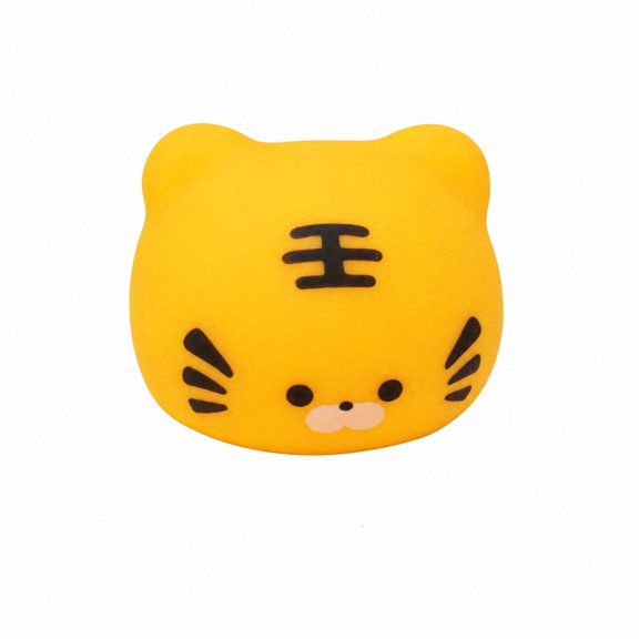 Tiger Head Squishy Squeeze Toy with Soft Squeeze Material, 1-Pack, Yellow, for all ages and Adults, Toy