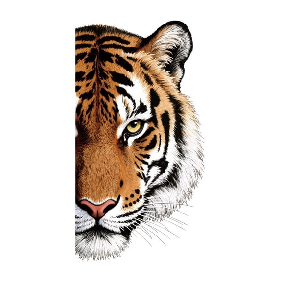 Tiger Head Wall Sticker - Unique Removable Vinyl Decorative Wall Art for Home and Office Decor