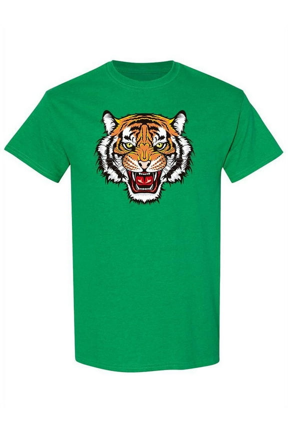 Tiger Head With Fangs T-Shirt Men -Image by Shutterstock, Male x-Large
