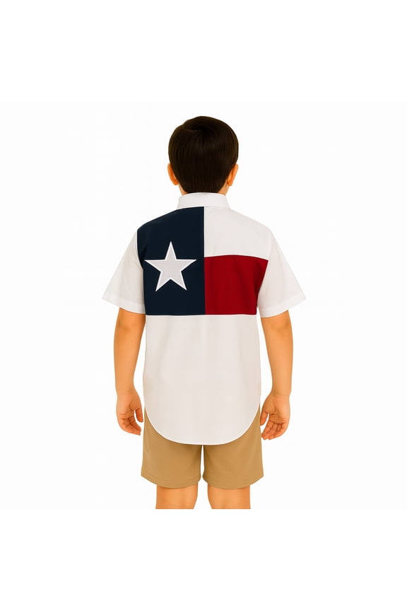 Kids Texas Flag Fishing Shirt Short Sleeves
