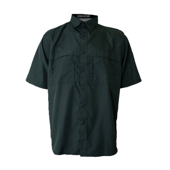 Tiger Hill Men's Pescador Polyester Fishing Shirt Short Sleeves-Forest Green 2XL