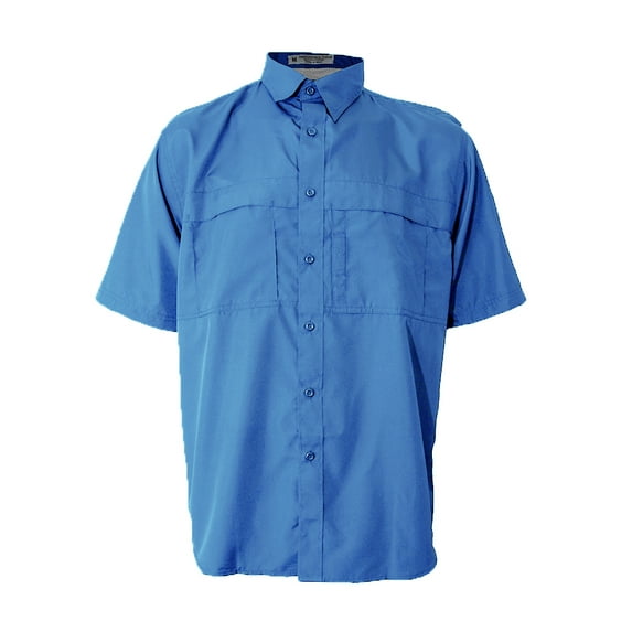 Tiger Hill Men's Pescador Polyester Fishing Shirt Short Sleeves-Ice Blue 4XL