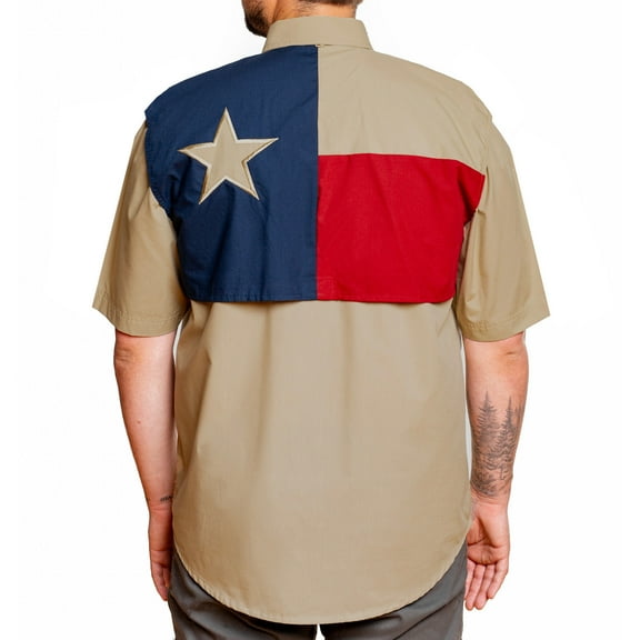 Tiger Hill Men's Texas Flag Fishing Shirt Short Sleeves