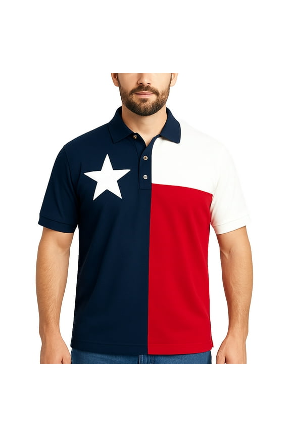 Men's Texas Flag Polo Shirt