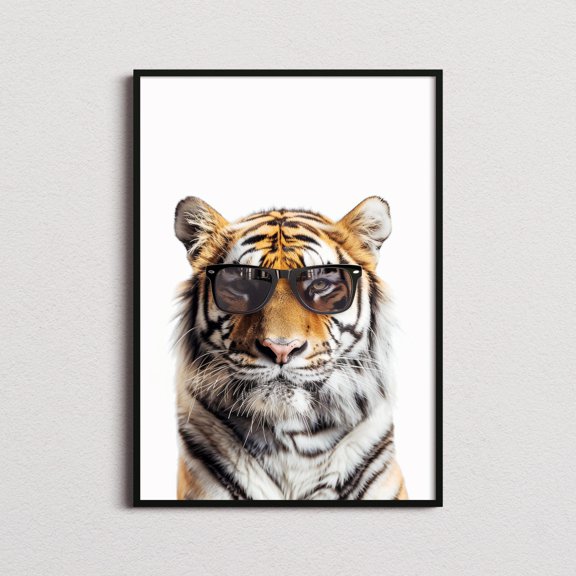 Tiger In Sunglasses Print, Tiger Print, Tiger Poster, Funny Tiger Print, Tiger Art, Kids Bedroom Art, Funny Animal Print, Poster Only