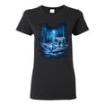 thumbnail image 1 of Tiger In The Snowy Cold Night Predator Animal Lover Womens Graphic T-Shirt, Black, Small, 1 of 3