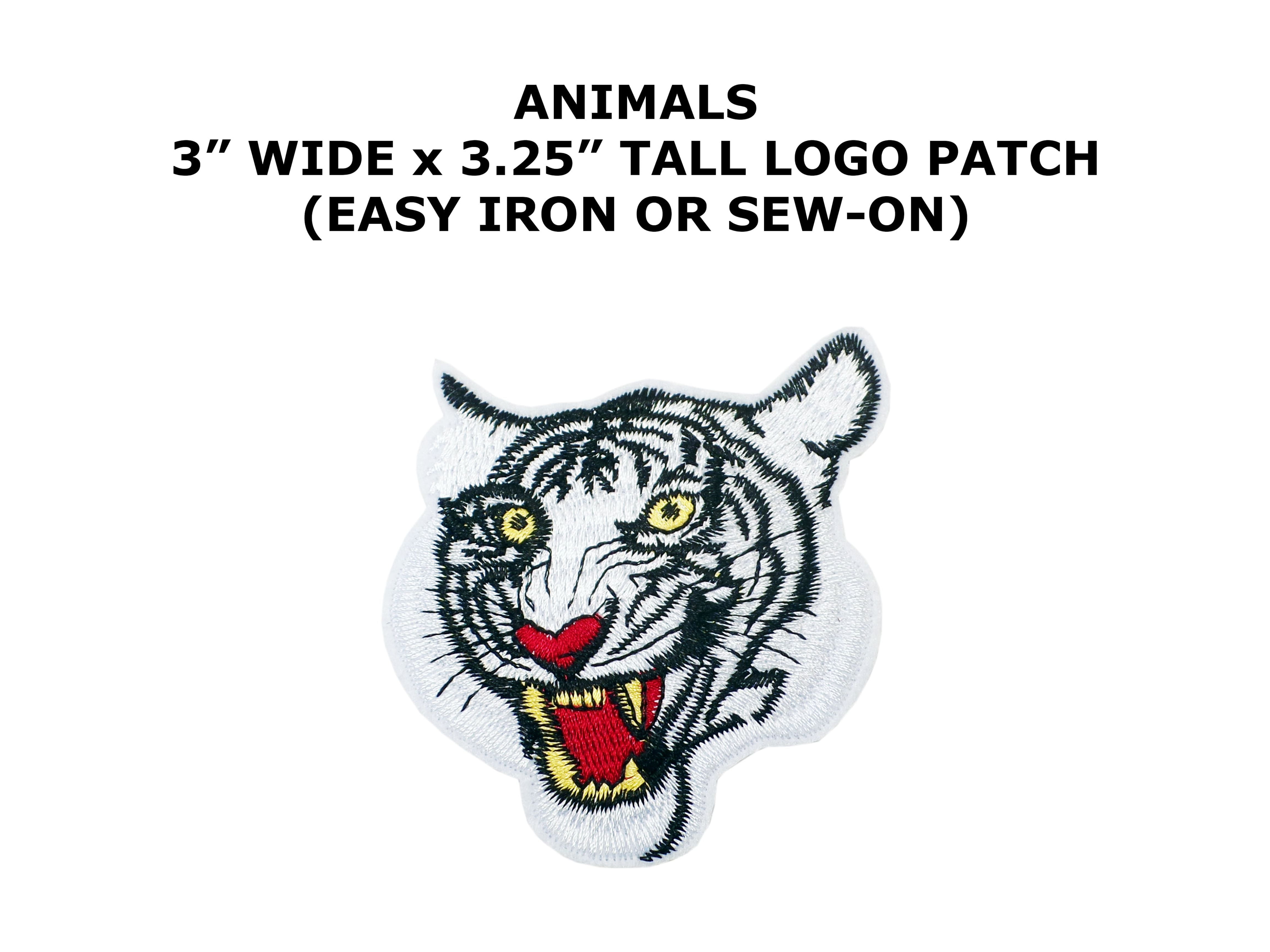 Tiger IronOn or SewOn Embroidered Patch Novelty Applique Lions Tigers Wildlife Nature
