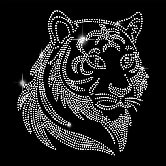 Tiger Iron on Rhinestone Transfer Animal Bling Rhinestone T-Shirt Transfer Rhinestone Iron on Heat Transfer Hot Fix Stickers Crystal DIY Decor for Clothing Hoodies Birthday Gift