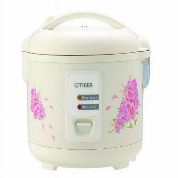 Tiger JAZ-A18U-FH 10-Cup Electric Rice Cooker, Floral White - Steam Basket