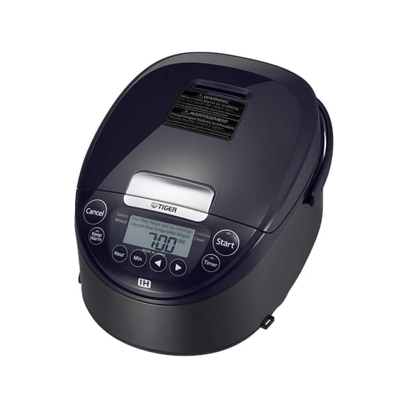 Tiger JPW-H10U Induction Heating Rice Cooker and Warmer with 14 Menu Presets and LCD Display (5.5-Cup, Mauve Black)