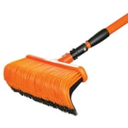 Tiger Jaw TJB2 Heavy Duty Multipurpose All-In-One Broom And Rake With Telescopic Handle Plus Stiff Curved Designed Bristles