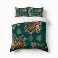 thumbnail image 1 of Tiger Jungle Print Bedding Set 3 Pcs Soft Microfiber Quilt Cover For Bedroom Decor, Comforter Cover With 2 Pillowcase, 1 of 5