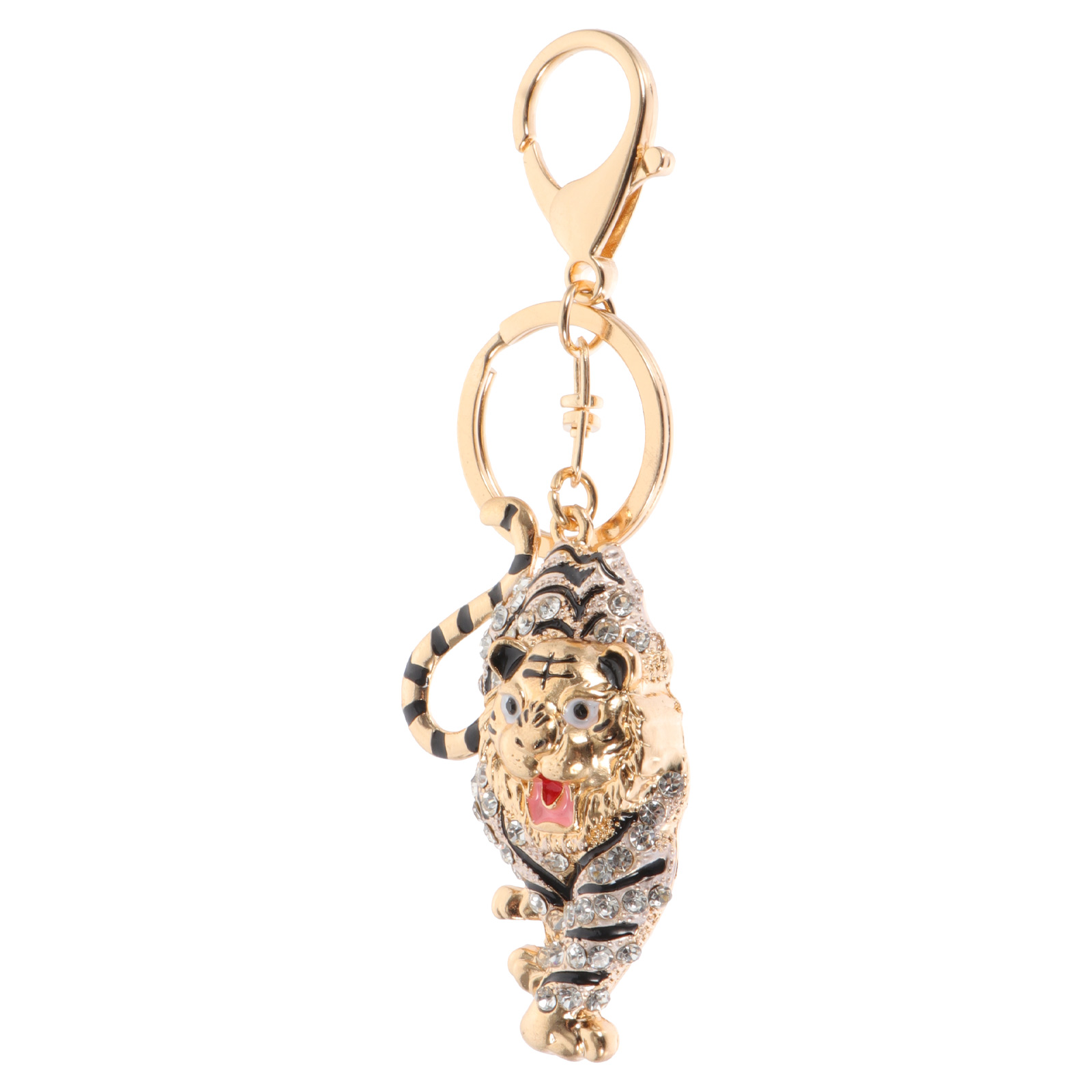 Tiger Keychain Crystal Gift Year Pendant Bling Animal Keyring Backpack