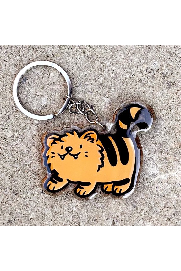 Tiger Keychain | Cute Acrylic Keychain| Orange tiger | happy tiger keychain |big cats keychain |cute animal keychain |kawaii tiger