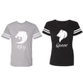 thumbnail image 1 of Tiger King Queen Matching Couple Cotton Jerseys (Men Heather / Women Black) (Men L / Women S), 1 of 3