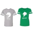 thumbnail image 1 of Tiger King Queen Matching Couple Cotton Jerseys (Men Heather / Women Green) (Men L / Women XL), 1 of 3