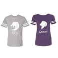 thumbnail image 1 of Tiger King Queen Matching Couple Cotton Jerseys (Men Heather / Women Purple) (Men S / Women S), 1 of 3
